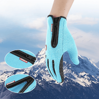 Gant Thermique - WinterCyclingGloves™ - Bleu Ciel - Velo Sympa qc