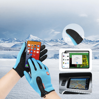 Gant Thermique - WinterCyclingGloves™ - Bleu Ciel - Velo Sympa qc