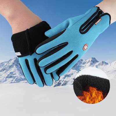 Gant Thermique - WinterCyclingGloves™ - Bleu Ciel - Velo Sympa qc